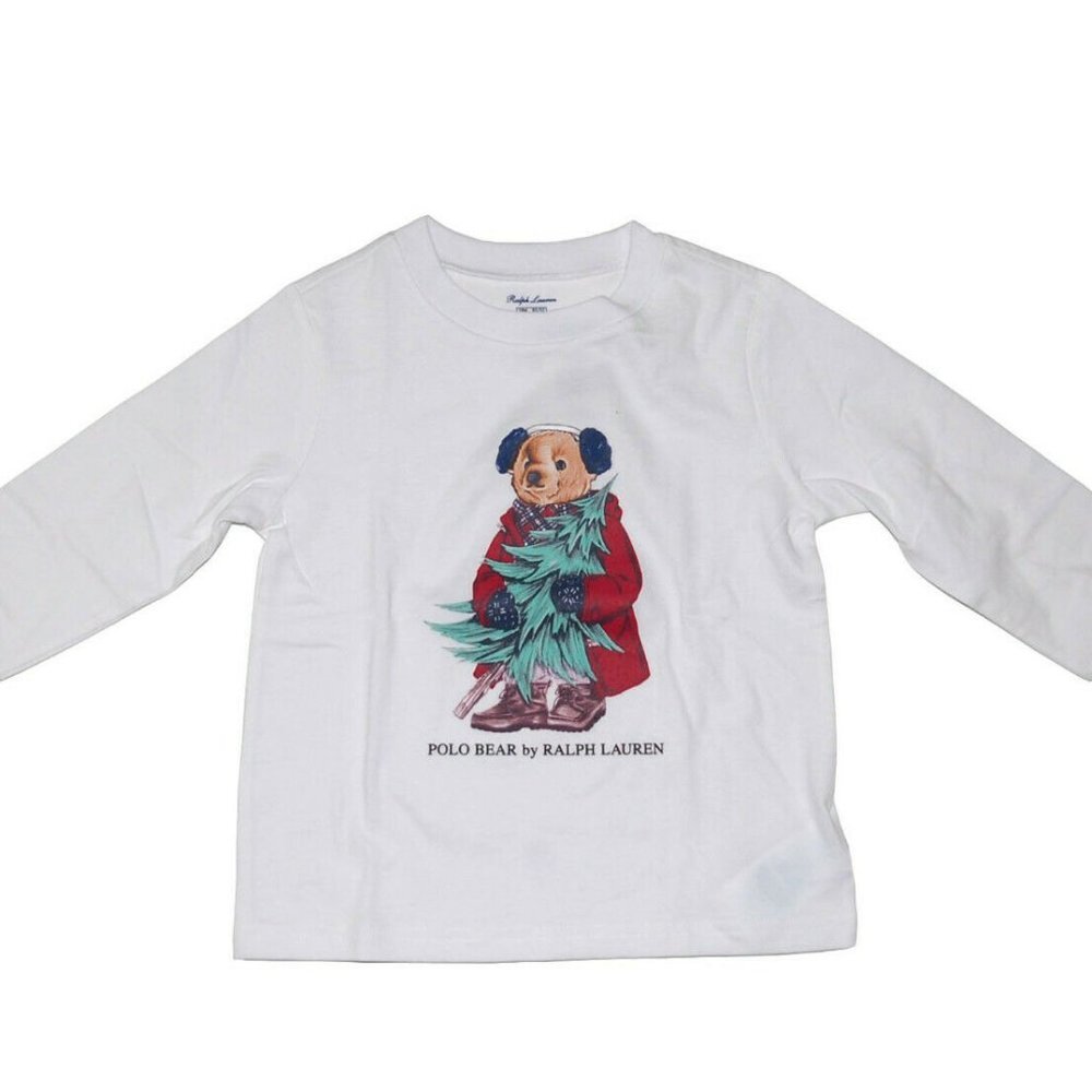 Ralph Lauren Polo Babys Bear Top Long Sleeve White